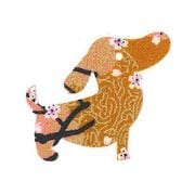 ファブリックステッカー JT 金茶 山桜 いぬ
