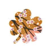 ファブリックステッカー JT 金茶 山桜 クローバー