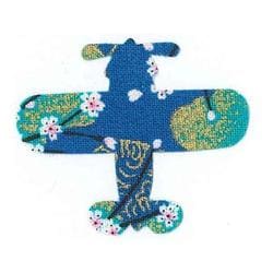 ファブリックステッカー JT 青 山桜 ひこうき