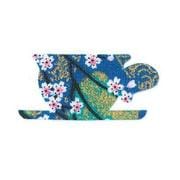 ファブリックステッカー JT 青 山桜 ティーカップ