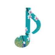 ファブリックステッカー JT 青 山桜 おんぷ