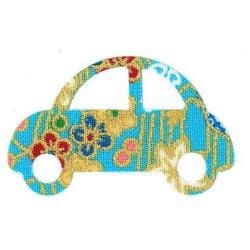 ファブリックステッカー JT 水色 折鶴松竹梅 くるま