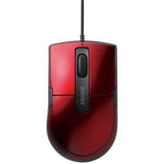 有線マウス USB接続式 BlueLED 3ボタンタイプ エルゴノミックフォルム 静音 Mサイズ レッド BSMBU26SMRD