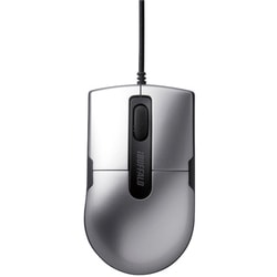 有線マウス USB接続式 BlueLED 3ボタンタイプ エルゴノミックフォルム 静音 Sサイズ シルバー BSMBU26SSSV