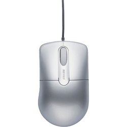 有線マウス USB接続式 光学式センサー 3ボタンタイプ エルゴノミックフォルム 静音 Mサイズ シルバー BSMOU27SMSV