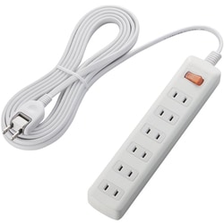 雷ガードタップ 一括スイッチ 6個口 5m ホワイト T-K3A-2650WH