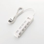 雷ガードタップ 個別スイッチ ホコリシャッター付 4個口 2.5m ホワイト T-K6A-2425WH