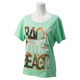 KAZ50-S91384-J/L [Graphic スローガン Tシャツ レディース Lサイズ ライトフラッシュグリーン S15]