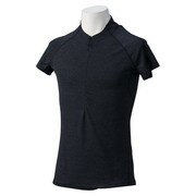 GYT55-S22525-J/L [SWIFT climachill (クライマチル) ハーフジップ半袖Tシャツ レディース Lサイズ チルブラックメランジ/ソーラーブルー S14]