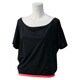 GYT74-S22680-J/L [Seasonal training climachill (クライマチル) スタイル半袖Tシャツ 1.2 レディース Lサイズ ブラックメレンゲ/フラッシュレッド S15]