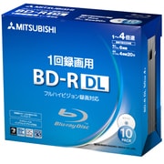 BD-R(Video) 片面2層 1回録画用 260分 50GB 1-4倍速 1枚5mm透明ケース入り 10P インクジェットプリンタ・ワイド印刷エリア対応 VBR260YP10D1