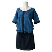 KBW65-A97030-J/M [HM デニムプリント ワンピース レディース Mサイズ カレッジネイビー]