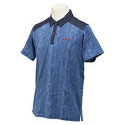 KBV53-A97660-J/L [HM デニムミックス ポロシャツ メンズ Lサイズ カレッジネイビー]