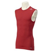 AJ448-D82077-J/S [Techfit (テックフィット) BASE スリーブレスシャツ メンズ Sサイズ パワーレッド/パワ-レッド]