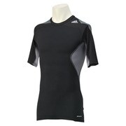 AJ439-S19441-J/L [Techfit (テックフィット) COOL 半袖Tシャツ メンズ Lサイズ ブラック/ビスタグレー S15]