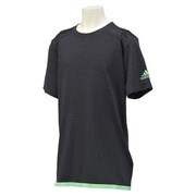 GWL39-S19449-J150 [climachill 半袖Tシャツ ボーイズ 150cm チルブラックメランジ/フラッシュグリーン S15]