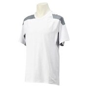 WJ743-S19469-J/M [Techfit (テックフィット) COOL フィッテッド半袖シャツ メンズ Mサイズ ホワイト/ビスタグレー S15]