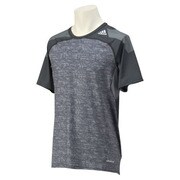 WJ743-S19471-J/S [Techfit (テックフィット) COOL フィッテッド半袖シャツ メンズ Sサイズ ダークグレイヘザー/ビスタグレー S15]