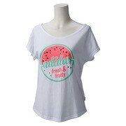 GYQ48-S26482-J/M [STR APR トロピカルTシャツ レディース Mサイズ ホワイト/ライトフラッシュグリーン S15]