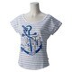 GYQ46-S26488-J/L [SC アンカーボーダーTシャツ レディース Lサイズ ホワイト/ミディアムグレイヘザー]