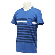 GYQ81-S26795-J/XO [SC ボーダーポケット Tシャツ メンズ XOサイズ サーフブルーS15/カレッジネイビー]