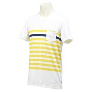GYQ81-S26796-J/XO [SC ボーダーポケット Tシャツ メンズ XOサイズ ホワイト/ブライトイエロー]