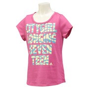 KAU30-S90485-J130 [adidasjewel Climalite コットン半袖Tシャツ ガールズ 1 130cm セミソーラーピンク]