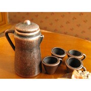 みにるー ブロンズのコーヒーポット カップ4個付き [ミニチュアモデル]