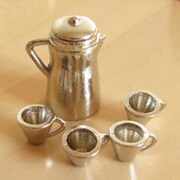 みにるー シルバーコーヒーポット カップ4個付き [ミニチュアモデル]