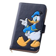 RT-DSPJS/DD [スマートフォン汎用 ディズニー ポップアップ レザーケース Sサイズ(合皮) ドナルド]