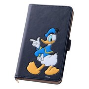 スマートフォン汎用 ディズニー ポップアップ レザーケース Lサイズ(合皮) ドナルド RT-DSPJL/DD