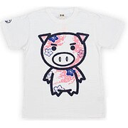 BU1142325 [和柄Tシャツ 桜吹雪美豚 美白 Lサイズ]