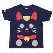 BU1142332 [和柄Tシャツ まねき猫 藍 Lサイズ]