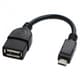 USBホストケーブル A - Micro-B 7.5cm ブラック USB-113A