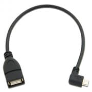 USBホストケーブル A - Micro-B 左L型 ブラック USB-134AH