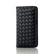 GALAXY S6用 レザーケース 横フラップ メッシュ ブラック PD-SCGS6PLFYMBK