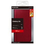 GALAXY S6用 レザーケース 横フラップ レッド PD-SCGS6PLFYRD