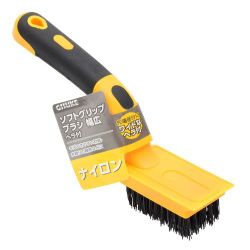 GISUKE ソフトグリップブラシ幅広ヘラ付 ナイロン
