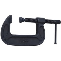 儀助 鍛造C型クランプ 75mm ブラック