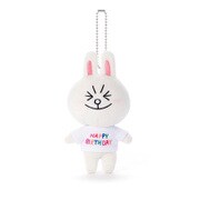 ボールチェーン付 キャラクターマスコット LINE FRIENDS CN-Tシャツ HAPPY BIRTHDAY [対象年齢：6歳～]