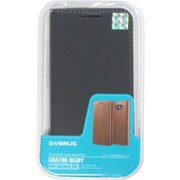PUレザー手帳型ケース(スタンド機能付) グレー Crayon for GALAXY S6