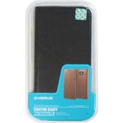PUレザー手帳型ケース(スタンド機能付) ブラック Crayon for GALAXY S6