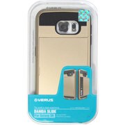 カードケース搭載プラスチック+TPUハードケース シャインゴールド Damda Slide for GALAXY S6