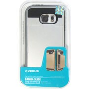 カードケース搭載プラスチック+TPUハードケース ライトシルバー Damda Slide for GALAXY S6