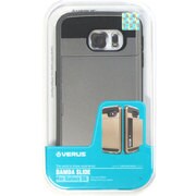 カードケース搭載プラスチック+TPUハードケース ダークシルバー Damda Slide for GALAXY S6