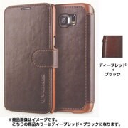 手帳型PUレザーケース ディープレッド×ブラック Dandy Layered Leather for GALAXY S6