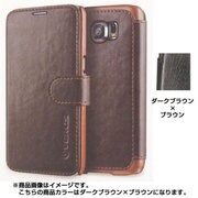 手帳型PUレザーケース ダークブラウン×ブラウン Dandy Layered Leather for GALAXY S6
