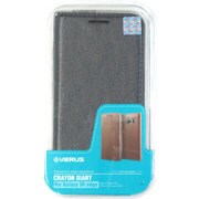 PUレザー手帳型ケース(スタンド機能付) グレー Crayon for GALAXY S6 Edge