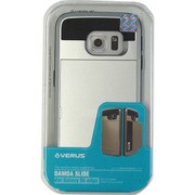 カードケース搭載プラスチック+TPUハードケース ライトシルバー Damda Slide for GALAXY S6 Edge
