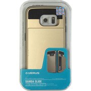カードケース搭載プラスチック+TPUハードケース シャインゴールド Damda Slide for GALAXY S6 Edge